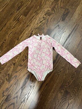 Vineyard Vines Pink Floral Long-Sleeve One-Piece